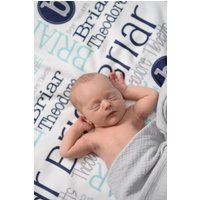 Personalisierte Babydecke, Monogramm Handgefertigte Decke, Benutzerdefinierte Name Swaddle Empfangen Einzigartige Babyparty Geschenke Mütter von monogrammarketplace