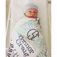 Personalisierte Babydecke, Monogrammiert Neugeborenen Decken, Name Swaddle, Die Decke Erhalten, Handgemachtes Einzigartiges Babypartygeschenk von monogrammarketplace