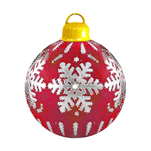 monshop Weihnachten Aufblasbar Ball, Weihnachtsdekorationen Weihnachtsball PVC Aufblasbare Weihnachtskugeln 60cm, Outdoor Christbaumkugel Weihnachtskugel Baumschmuck von monshop