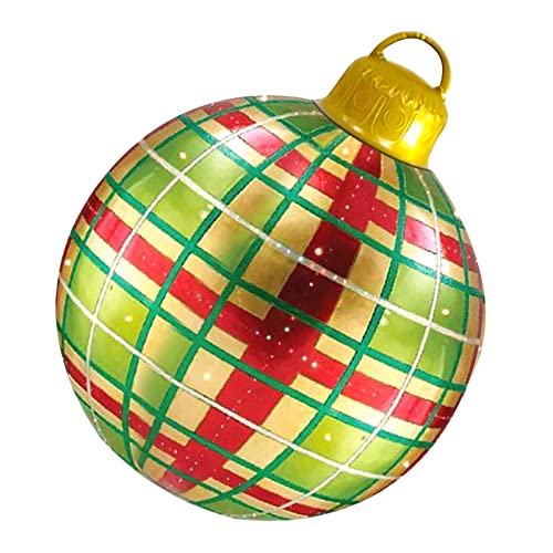 monshop Weihnachten Aufblasbar Ball, Weihnachtsdekorationen Weihnachtsball PVC Aufblasbare Weihnachtskugeln 60cm, Outdoor Christbaumkugel Weihnachtskugel Baumschmuck von monshop