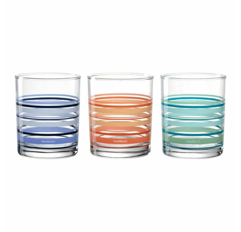 montana-Glas Becher :new stripes 3er Set, 240 ml, Kalk-Natron-Glas von montana-Glas