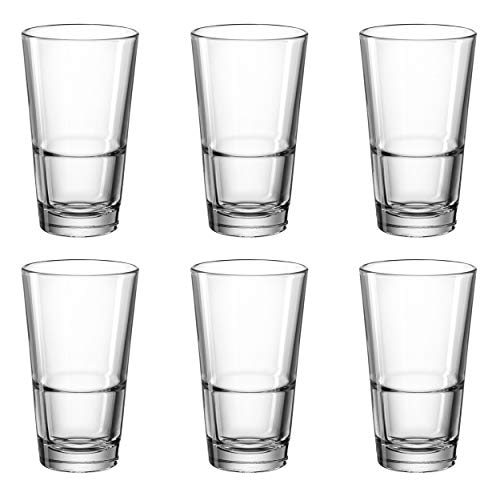 montana trend Trink-Gläser 6er Set, spülmaschinengeeignete Wasser-Gläser, stapelbare Trink-Becher aus Glas, Saft-Gläser, Glas-Set 330 ml, 061404 von montana