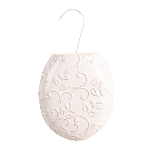 montemaggi Ovaler Luftbefeuchter mit Blumendekor aus Keramik, weiß, 15 x 4 x 18 cm von montemaggi