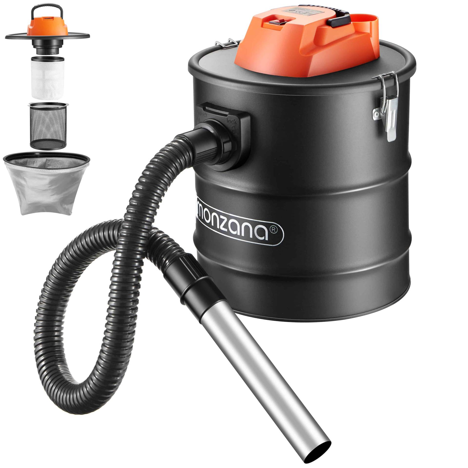 Aschesauger Schwarz/Orange 1200 Watt von monzana®