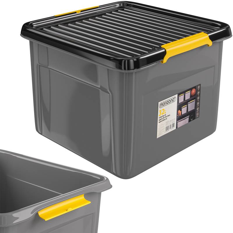 Aufbewahrungsbox Grau/Anthrazit 39x39x26cm stapelbar von monzana®