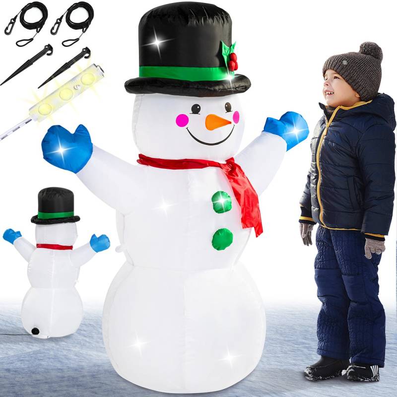 Aufblasbarer Schneemann XL beleuchtet 120cm von monzana®