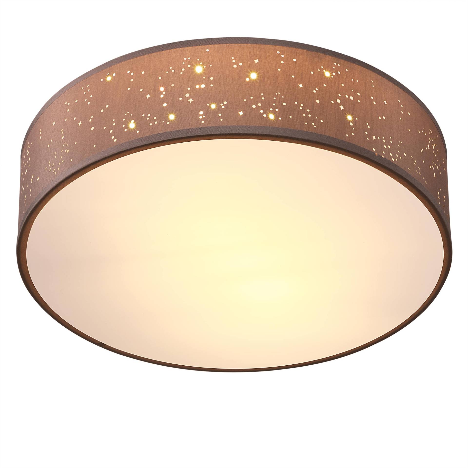 Deckenlampe Taupe Stoff Ø30cm Sternenhimmel von monzana®