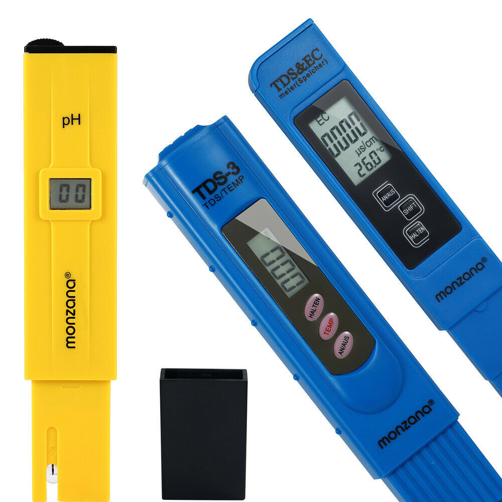 Digital LCD Wasser Messgerät | 2in1 TDS - Temp | 2in1 TDS - EC - Temp | PH Messg von Deuba®