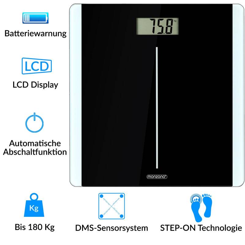 Digitale Personenwaage mit DMS-Sensorsystem - LCD Display von Deuba®