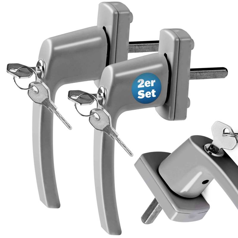 Fenstergriff 2er-Set Silber abschließbar von monzana®