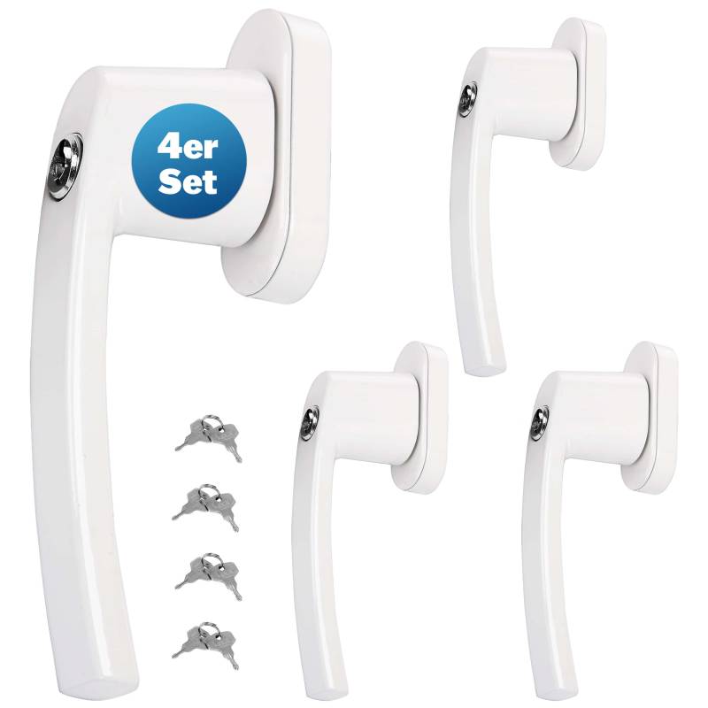 Fenstergriff 4er-Set Weiß abschließbar von monzana®