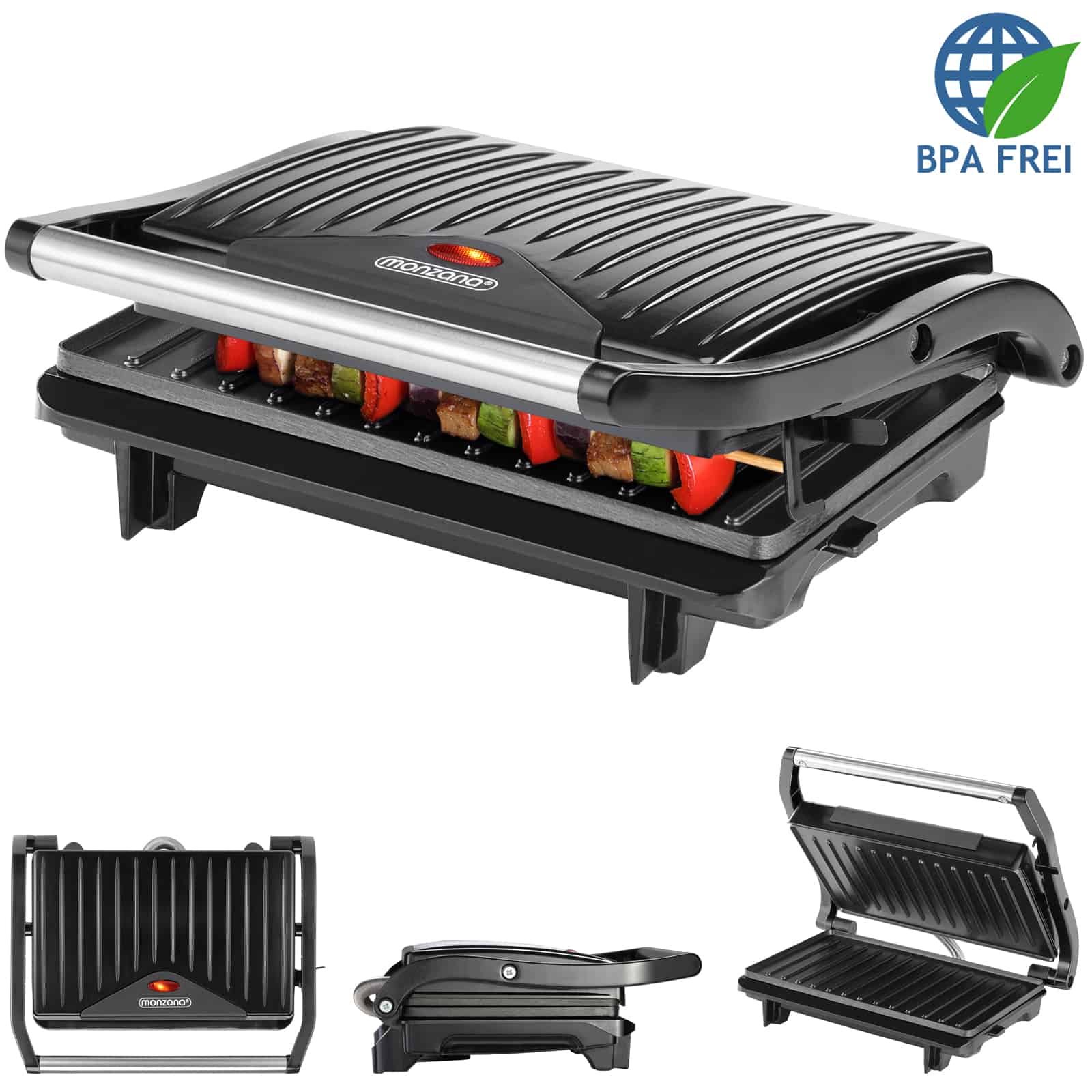 Kontaktgrill Schwarz 750W von monzana®