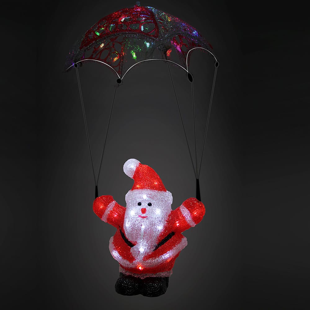 LED Acryl Figur Weihnachtsmann mit Fallschirm von Deuba®