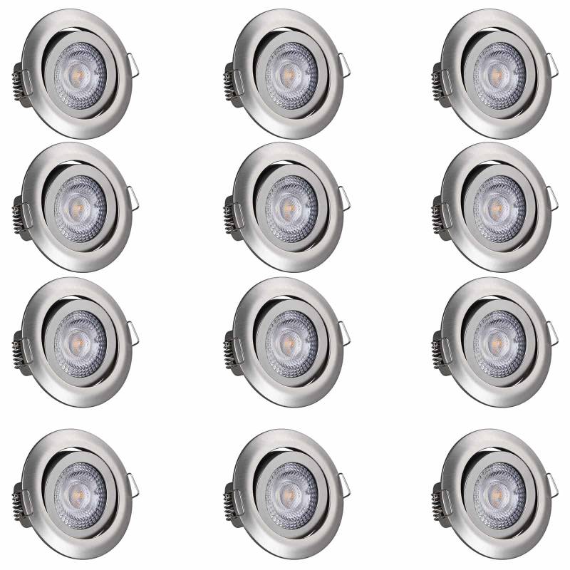 LED Einbauleuchte Krog 12er-Set Nickel von monzana®