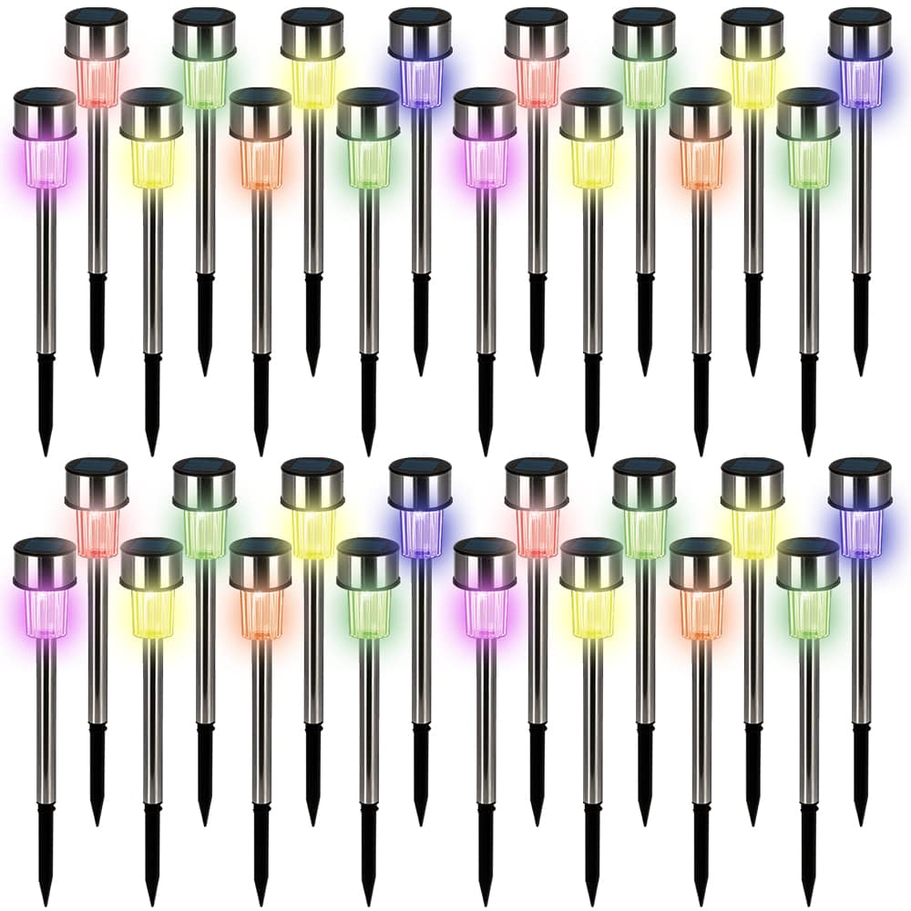 LED Solarleuchte 32er-Set Edelstahl Multicolor von monzana®
