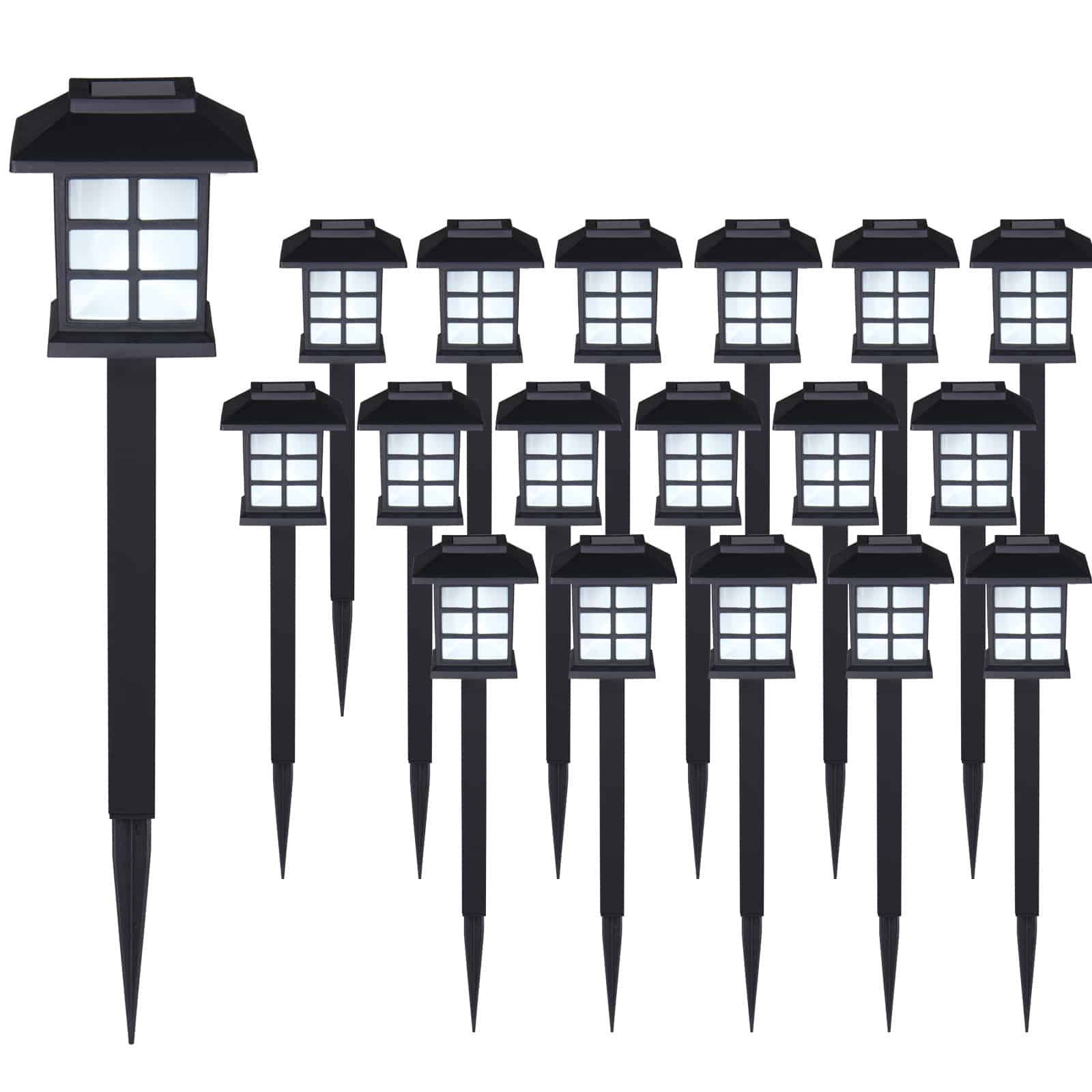 LED Solarleuchten 18er-Set Schwarz von monzana®