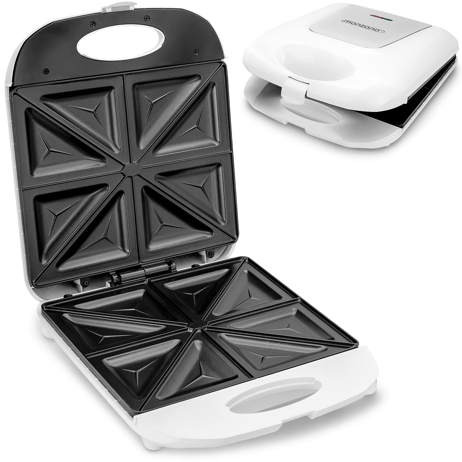 Sandwichmaker Weiß 1000W von monzana®