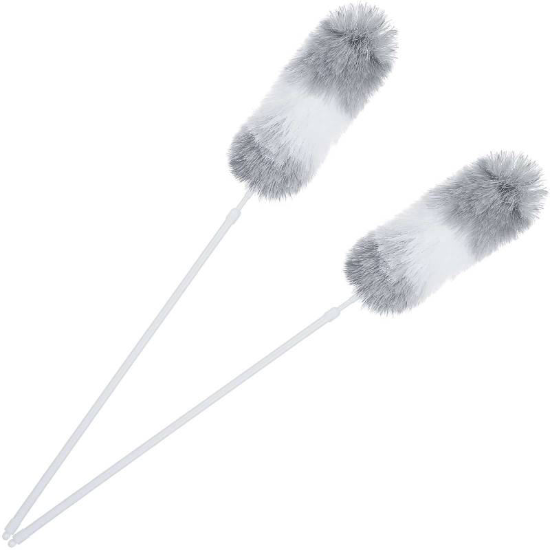 Staubwedel 2er-Set Grau/Weiß mit Teleskopstiel von monzana®