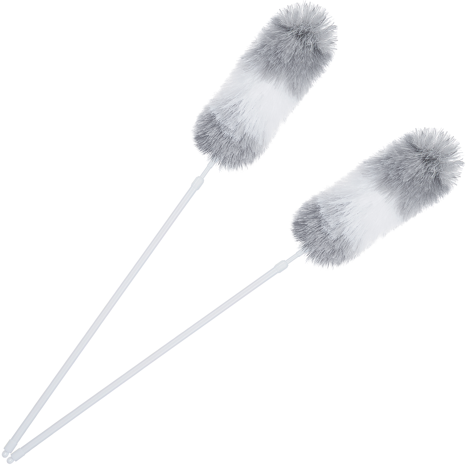 Staubwedel 2er-Set Grau/Weiß mit Teleskopstiel von monzana®
