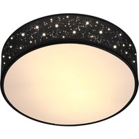 Deckenlampe Sternenhimmel Stoff Rund E27 Deckenleuchte Stoffdeckenleuchte Stoffdeckenlampe Schlafzimmer Wohnzimmer 30cm Schwarz - Monzana von monzana