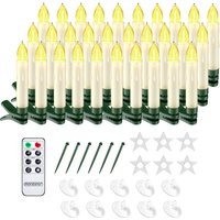 MONZANA® 30x LED Weihnachtskerzen Kabellos Flackern Dimmbar Timer Fernbedienung Batterie Weihnachtsbaum Lichterkette Weiß Bunt warmweiß von monzana