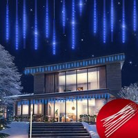 MONZANA® Lichterkette Meteorschauer 480 LED Außen Wasserdicht 10 Röhre je 50 cm Innen Weihnachten Eisregen Regenlichterkette Weihnachtsbeleuchtung von monzana