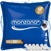 MONZANA® Poolkissen Winter Chlorbeständig Seil PVC Verstärktes Material bis -20°C Doppelnaht Sicherheitsventil 4 Ösen Luftkissen Pool Abdeckung 6x von monzana