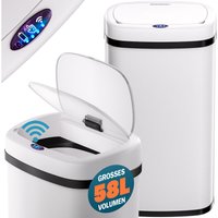 Sensor Mülleimer Küche 58 l Automatik mit Bewegungssensor Soft-Close-Deckel USB-Kabel Wasserdicht Smarter Abfalleimer Müllbehälter weiß - Monzana von monzana