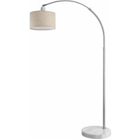 Bogenlampe Stoffschirm Marmorfuß 150-175 cm Höhenverstellbar E27 Wohnzimmer Schlafzimmer Stehlampe Standleuchte Leinen - Monzana von monzana