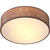 Deckenlampe Sternenhimmel Stoff Rund E27 Deckenleuchte Stoffdeckenleuchte Stoffdeckenlampe Schlafzimmer Wohnzimmer 30cm Taupe - Monzana von monzana