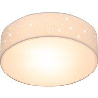 Monzana - Deckenlampe Sternenhimmel Stoff Rund E27 Deckenleuchte Stoffdeckenleuchte Stoffdeckenlampe Schlafzimmer Wohnzimmer 30cm Weiß von monzana