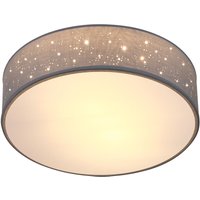 Deckenlampe Sternenhimmel Stoff Rund E27 Deckenleuchte Stoffdeckenleuchte Stoffdeckenlampe Schlafzimmer Wohnzimmer 38cm Grau - Monzana von monzana