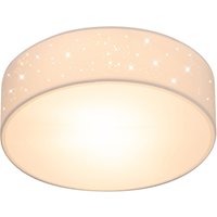 Monzana - Deckenlampe Sternenhimmel Stoff Rund E27 Deckenleuchte Stoffdeckenleuchte Stoffdeckenlampe Schlafzimmer Wohnzimmer 38cm Weiß von monzana