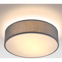 Monzana - Deckenlampe Stoff 38 cm Rund 2 flammig E27 Deckenleuchte Stoffdeckenleuchte Stoffdeckenlampe Schlafzimmer Wohnzimmer Grau Schwarz Taupe von monzana