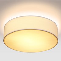 Monzana Deckenlampe Stoff 38 cm Rund 2 flammig E27 Deckenleuchte Stoffdeckenleuchte Stoffdeckenlampe Schlafzimmer Wohnzimmer Grau Schwarz Taupe Weiß von monzana