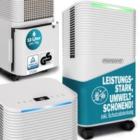 Monzana - Luftentfeuchter elektrisch 15-20m² 12L/Tag LED-Display 24-Std-Timer Raumentfeuchter Bad Wohnung Raumluftentfeuchter Luftreiniger Allergiker von monzana