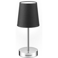 Monzana - Nachttischlampe Stoffschirm 32cm Hoch E14 Chrom 15W Wohnzimmer Schlafzimmer Büro Flur Metall Schirm Tischlampe Tischlampe Nachttischleuchte von monzana