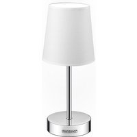 Monzana - Nachttischlampe Stoffschirm 32cm Hoch E14 Chrom 15W Wohnzimmer Schlafzimmer Büro Flur Metall Schirm Tischlampe Tischlampe Nachttischleuchte von monzana