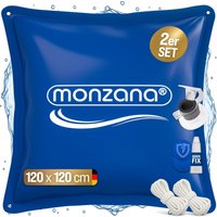 Poolkissen Winter Chlorbeständig Seil pvc Verstärktes Material bis -20°C Doppelnaht Sicherheitsventil 4 Ösen Luftkissen Pool Abdeckung 2x 120x120cm von monzana