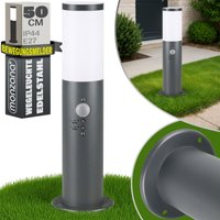 Deuba - monzana® Außenleuchte Edelstahl 50cm Hoch IP44 Wetterfest E27 Fassung Garten Wegeleuchte Gartenleuchte für Außen anthrazit mit Bewegungssensor von Deuba