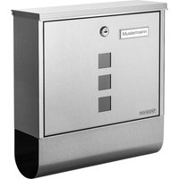 monzana Briefkasten mit Zeitungsrohr Edelstahl Silber von monzana