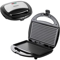 monzana® Kontaktgrill Schwarz/Silber 750W von monzana