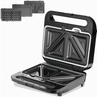 monzana® Kontaktgrill XXL 3in1 Schwarz/Silber 1.000W von monzana