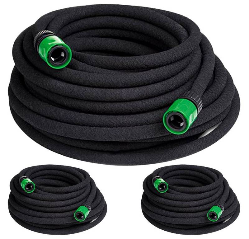 monzana Bewässerungsschlauch, 45 m 1/2 Zoll T-Verbinder Wasserstop Perlschlauch Tropfschlauch 3x 15m von monzana