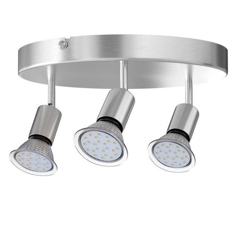 monzana Deckenleuchte Amaryllis, LED fest verbaut, warmweiß, LED Deckenstrahler Spot Lampe 3 flammig rund 9W schwenkbar GU10 von monzana