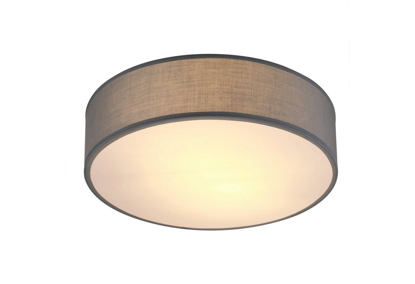 monzana Deckenleuchte Deckenleuchte, Innenbeleuchtung, Leuchtmittel nicht inklusive, Deckenlampe Stoff Grau 38 cm Modern E27 Rund 2 Flammig Deckenleuchte von monzana