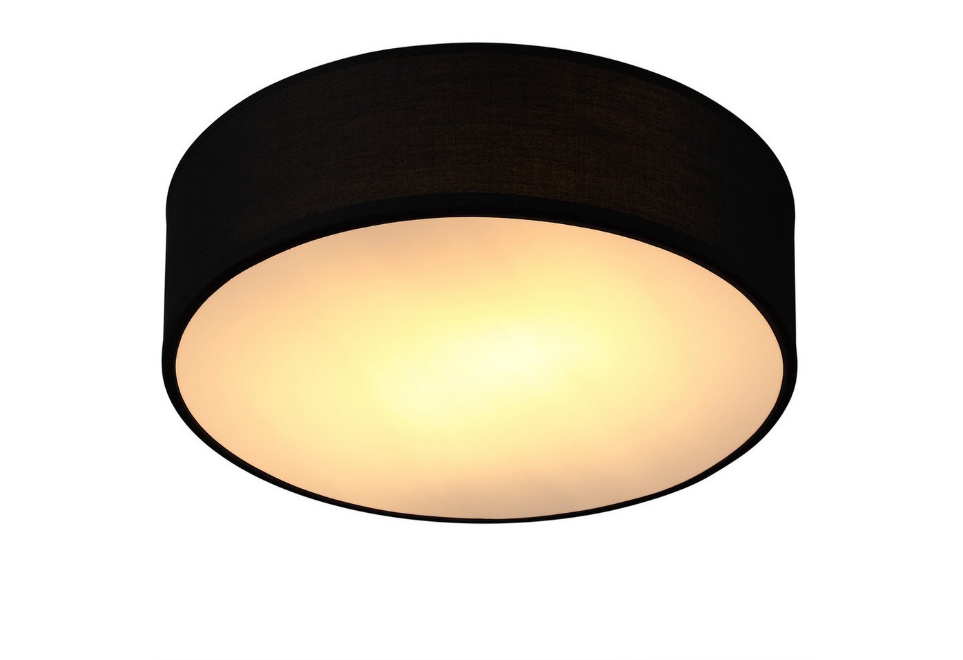 monzana Deckenleuchte Deckenleuchte, Innenbeleuchtung, Leuchtmittel nicht inklusive, Deckenlampe Stoff Schwarz 30 cm Modern E27 Rund 1 Flammig von monzana