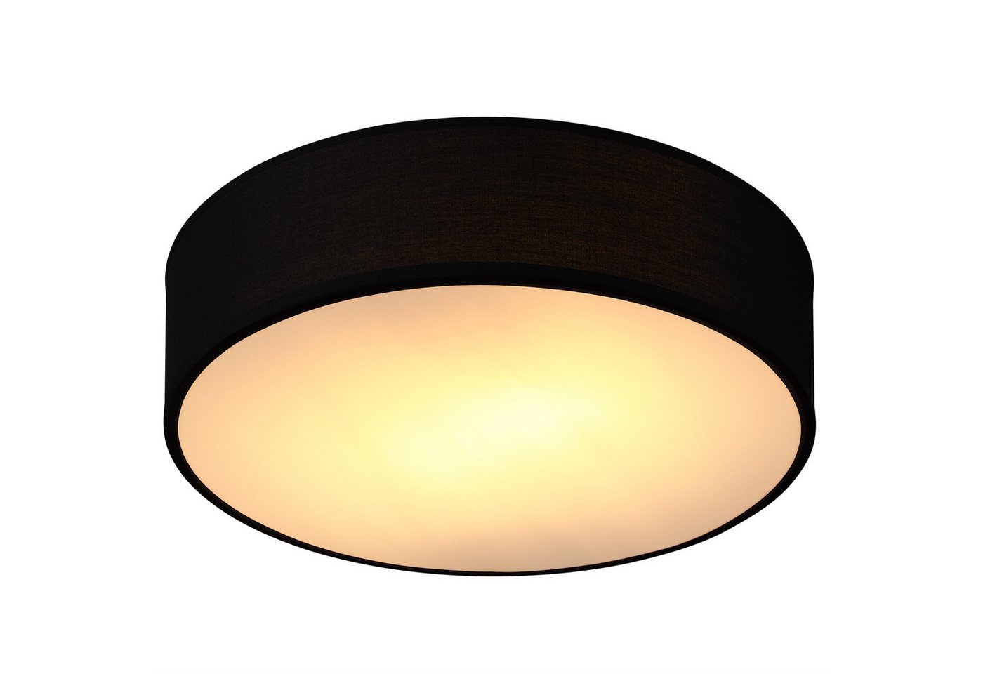 monzana Deckenleuchte Deckenleuchte, Innenbeleuchtung, Leuchtmittel nicht inklusive, Deckenlampe Stoff Schwarz 38 cm Modern E27 Rund 2 Flammig von monzana