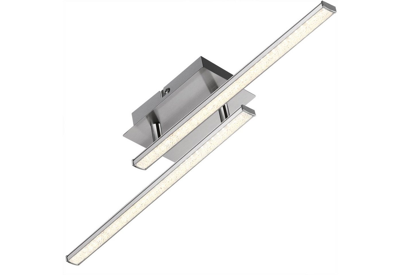 monzana Deckenleuchte Pinner, Modell "Pinner", LED fest verbaut, warmweiß, LED 2 flammig warmweiß Flexible Arme Silber Deckenlampe von monzana