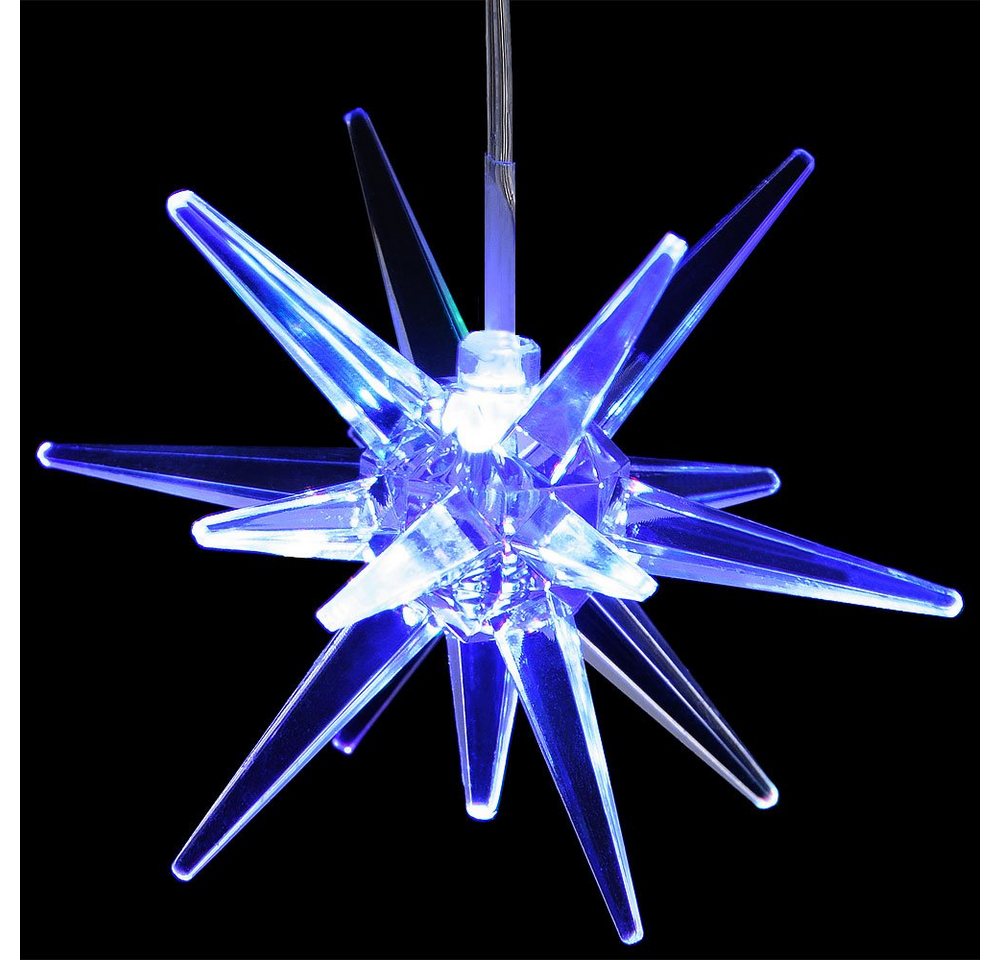 monzana Dekofigur, Weihnachtsstern LED mit Farbwechsel 7-fach 9 cm Batteriebtrieben 3D von monzana